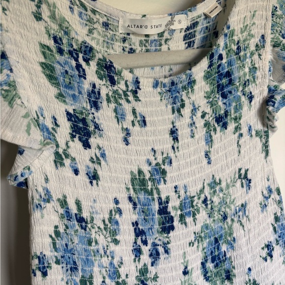 Altar’d State Floral Maxi Dress in Blue and White Size Small - Picture 2 of 4